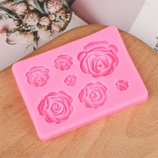 1Pc 7 Holes 3D Rose Flowers Silicone Mold DIY Cake Chocolate Sugarcraft Mold SZ