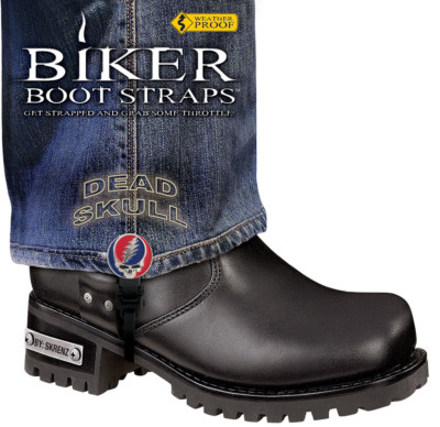 6'' Dead Skull Biker Boot Straps