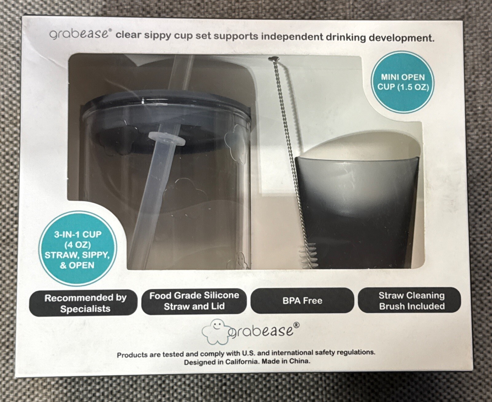 Grabease 3 In 1 Training Cup, Gray