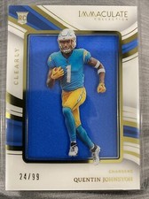 2023 Immaculate Football Quentin Johnson Clearly Rookie Patch /99 Chargers🔥💎🏈