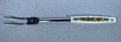 Vintage Ekco Two Tine Serving Fork Spice of Life Handle Mushrooms Vegetables