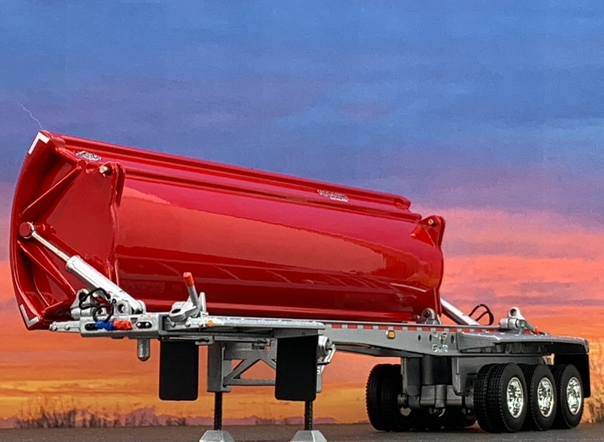 1/64 DCP RED/SILVER SMITHCO TRI-AXLE SIDE DUMP TRAILER | eBay