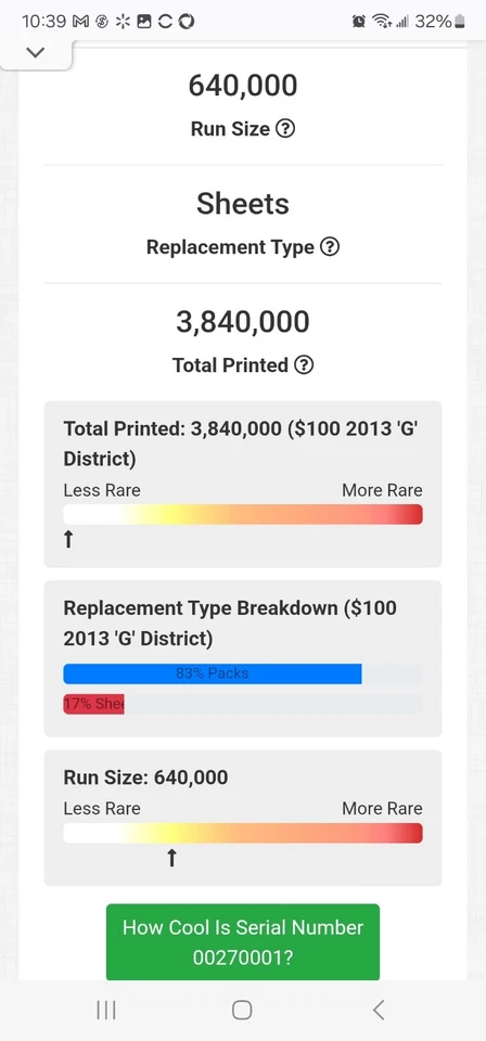 rare $100 star note 640,000 run size - Image 3 of 3