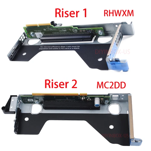 NEW Dell POWEREDGE R440 R540 Chassis Riser 1 and Riser 2 Card RHWXM + MC2DD