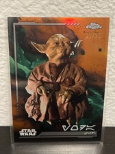 2024 Topps Chrome Star Wars YODA AUREBESH Rebel Orange Refractor /25 SSP