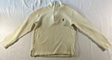 Polo Ralph Lauren Boys 1/4 Zip Sweater Size 8 Small Mock Neck White Long Sleeve