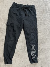 Fila Kids Sweatpants Track Pants Athletic Performance Size 16 Black Cargo