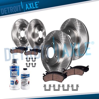 Front Rear Disc Rotors Ceramic Brake Pads for 1991-1998 Saturn SC SC1 SC2 SL SL1