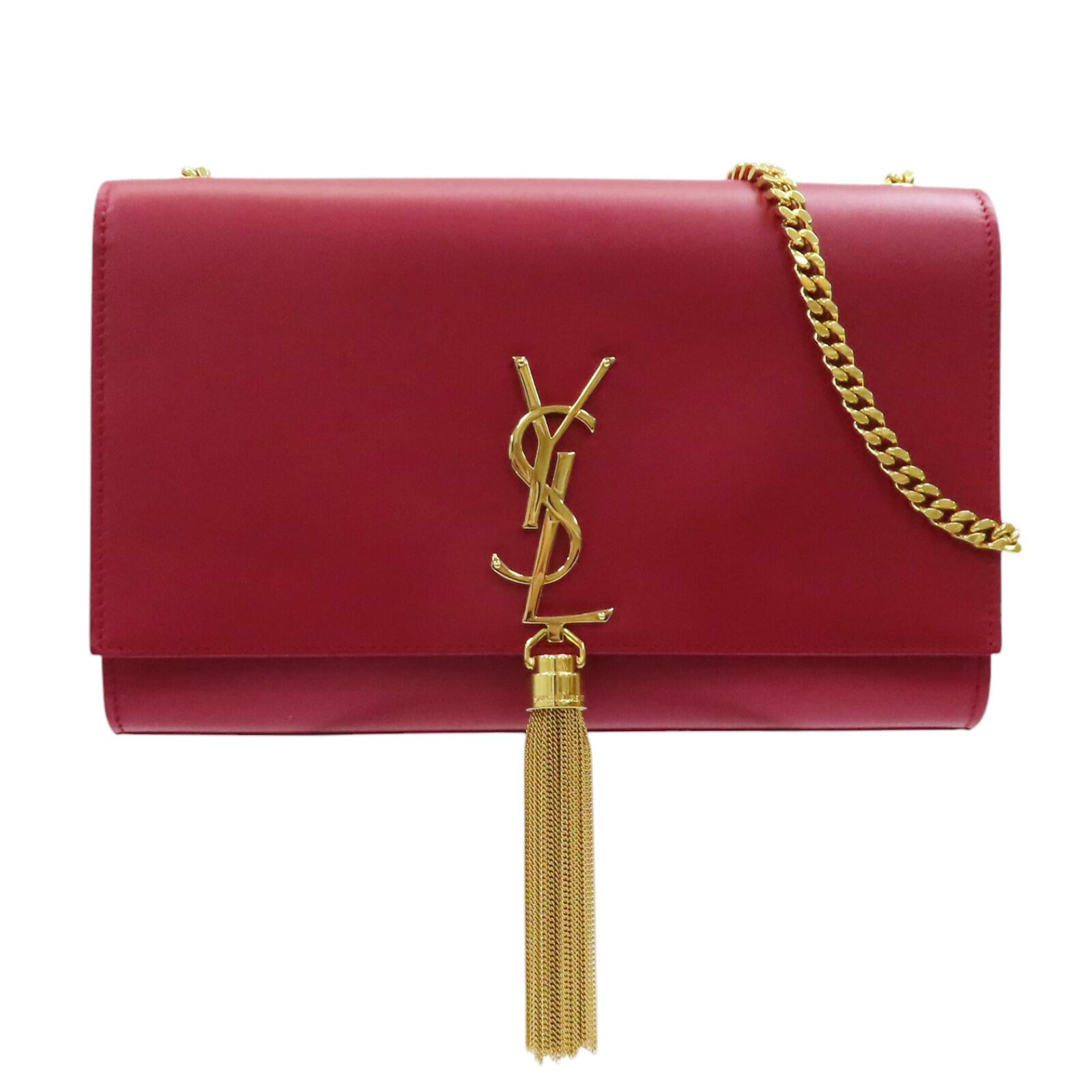 Borsa a tracolla SAINT LAURENT Kate nappa catena pelle di vitello rosso 354119