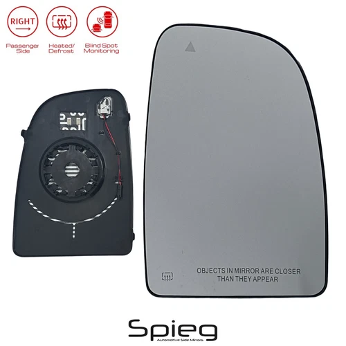 Passenger Side Mirror Upper Glass for 2020-2025 Ram Promaster Van with Heat BSM