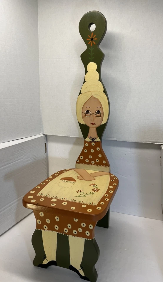 Silla de parto vintage de 3 patas de la década de 1980 taburete de ordeño pintado a mano Cottagecore Foto 3 de 4