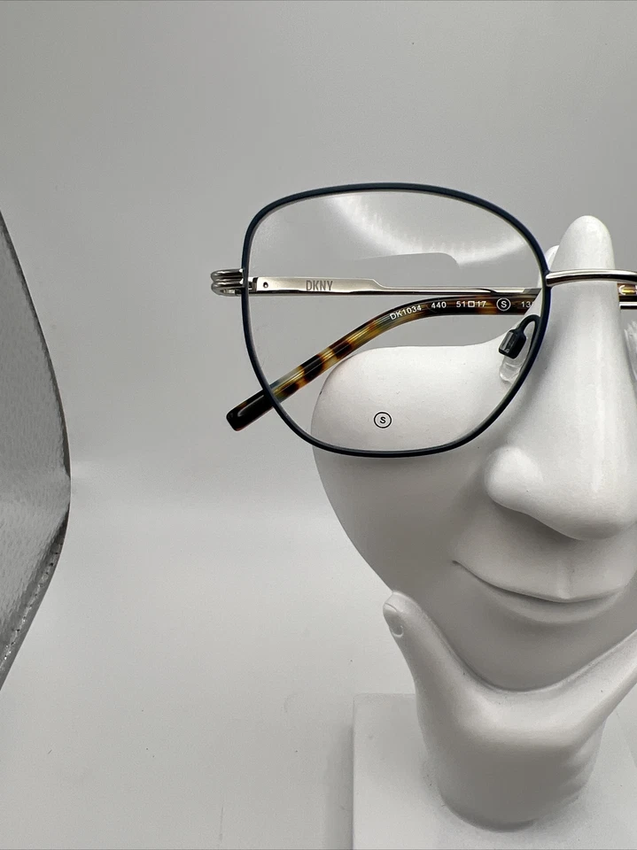 DKNY DK1034 Designer Eyeglasses Frames Teal/Silver 440 51-17-135 - Image 2 of 4