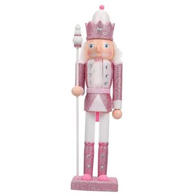 VANZACK 1pc Pink Nutcracker Christmas Nutcracker Ornament, Pink Wooden 