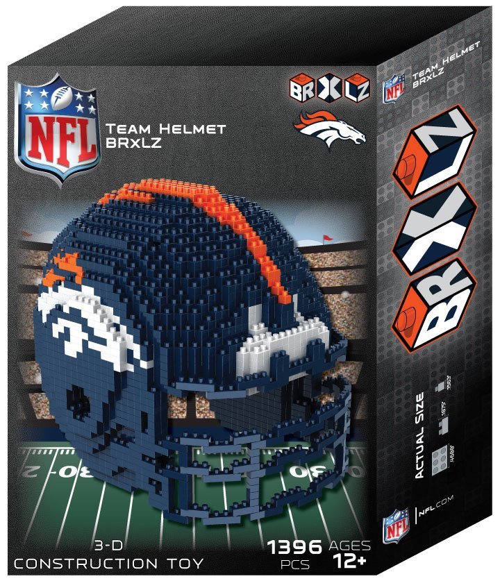 Denver Broncos BRXLZ Team Helmet 3D Puzzle Construction Toy New 1394