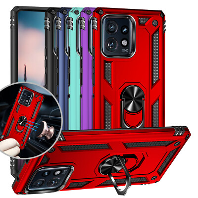 For Motorola Edge Plus 5G 2023 Ring Case Magnetic Support Metal Kickstand Cover