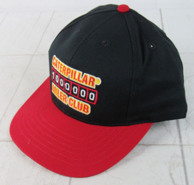 CAT Caterpillar Black & Red Baseball Cap Hat Adjustable 1,000,000 Miler Club