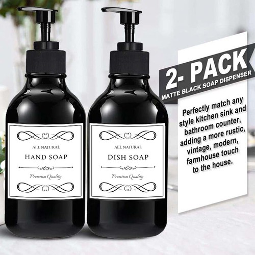 2 Piezas 500ml Dispensador de Jabón Champú Acondicionador Botellas Vacías con 6 Etiquetas - Imagen 8 de 18