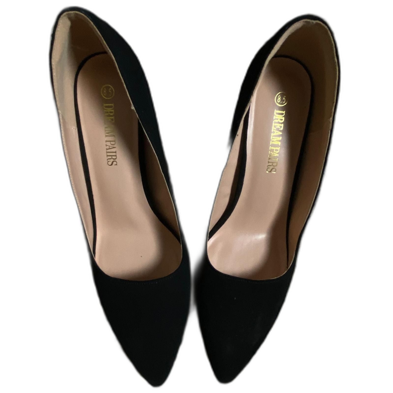 Dream Pair Women's Black Pointed Toe High Heels Wedding Party Shoes Size 8.5