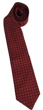 Brooks Brothers Makers Silk 58" Necktie Red Blue Geometric Pattern Made in USA