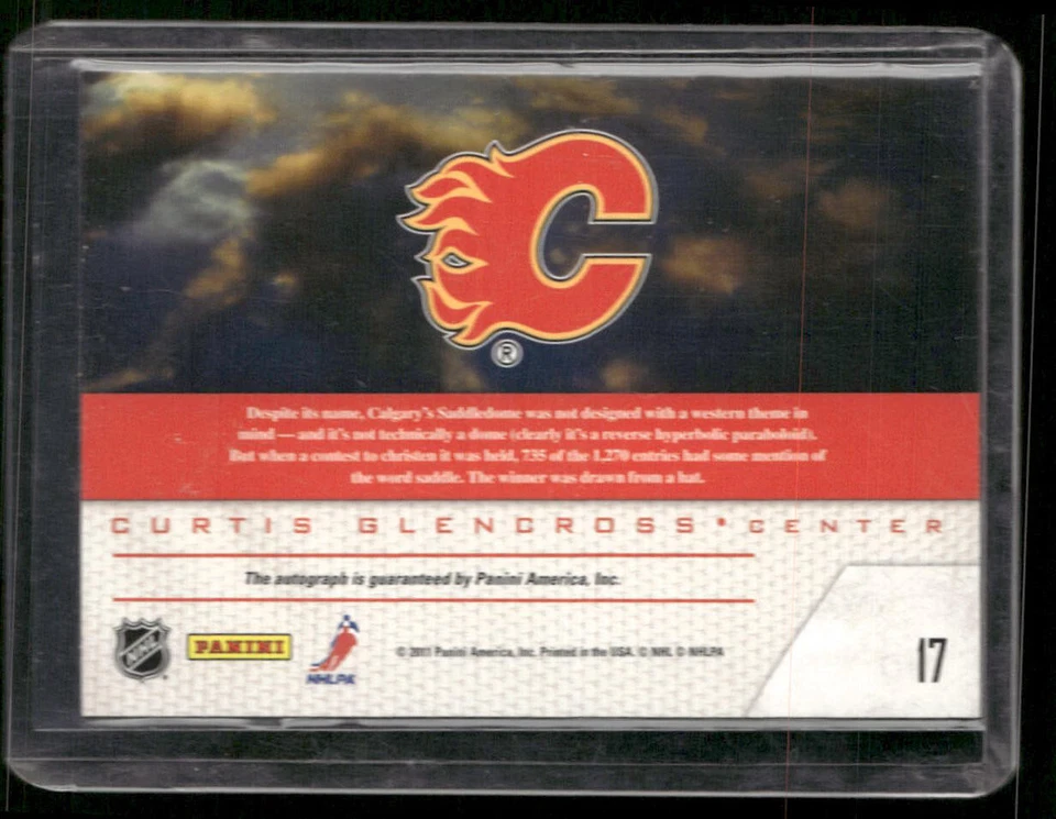 2011-12 Pinnacle - Game Night Signatures #17 Curtis Glencross (AU) BX1  - Image 2 of 2