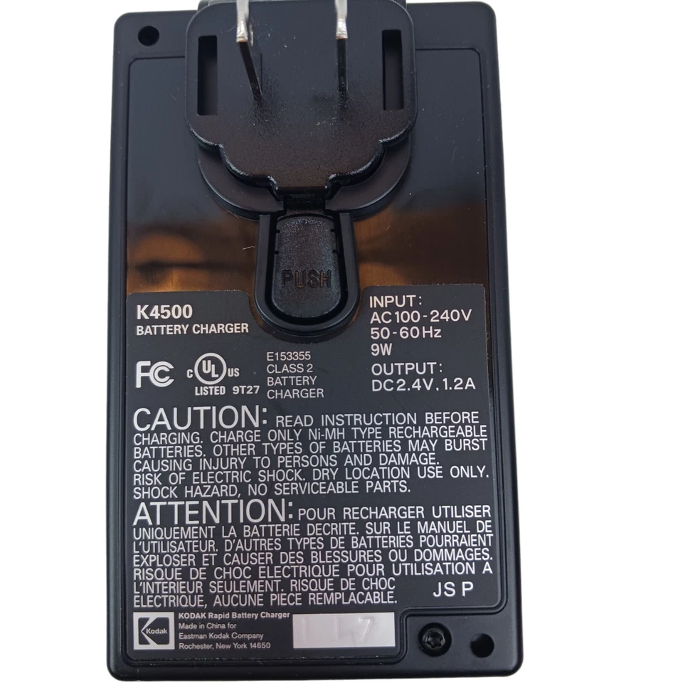 CARGADOR DE BATERÍA rápido Kodak Ni-MH cámara digital carga 2,5 horas K4500 probado Foto 2 de 4