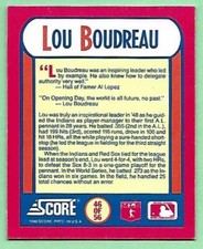1990 Score Magic Motion Trivia Lou Boudreau #46 The MVP's A.L. 1948👍
