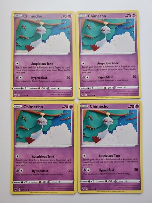 CHIMECHO x4 Playset 072/185 Vivid Voltage Pokemon 2020 Non Holo - NMT Free S/H