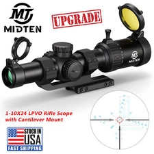 1-10X24 LPVO Rifle Scope w/ One-piece Mount & R/G Illuminated Circle Dot Reticle