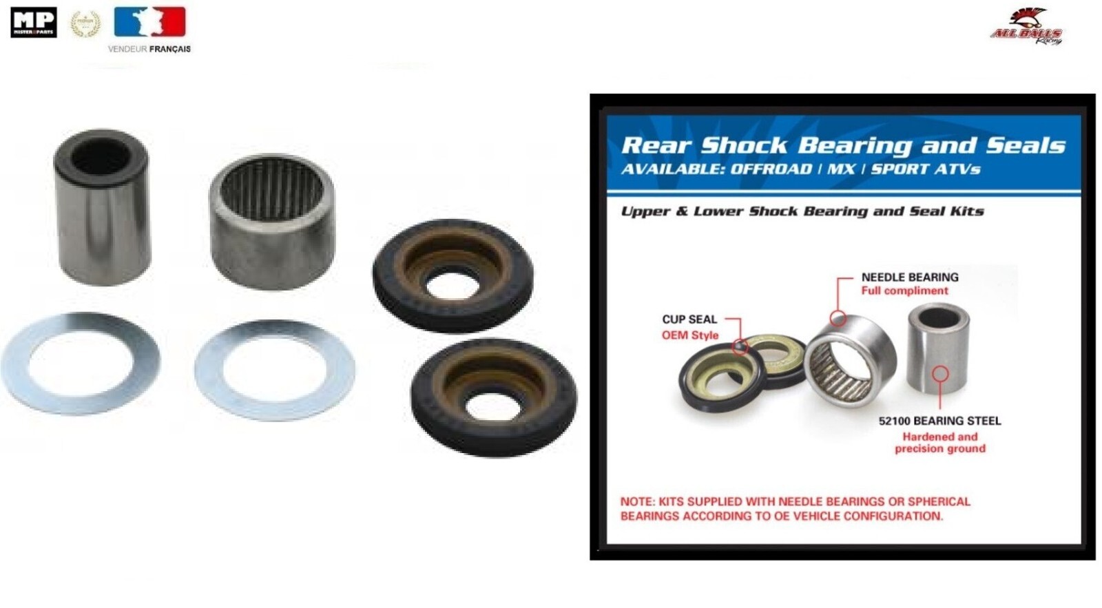Kit roulement inférieur amortisseur arrière 29-5090 Beta RR 2T 125