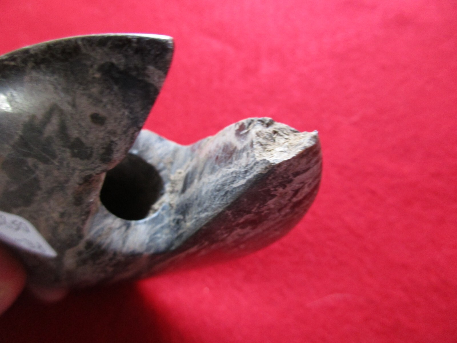 NATIVE AMERICAN BANNERSTONE, NOTCHED OVATE TYPE STONE ARTIFACT, PE0324