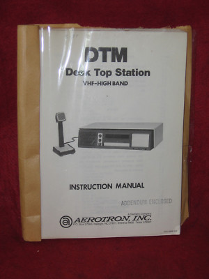 Aerotron VHF High Band DTM Desk Top Base Station Service Repair Manual 