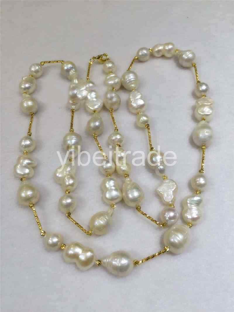 NEW 12-16MM large irregular shaped baroque pearl necklace