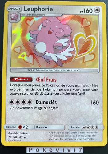 Carte Pokemon LEUPHORIE 102/145 Holo Soleil et Lune 2 SL2 FR NEUF