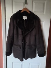 Ladies Vintage Sheepskin Shearling Style Jacket Size 38 M Easy Wear