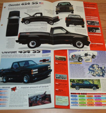 Chevy Truck 454 SS 1991 póster original folleto especificaciones información 91 SS454 camioneta negra