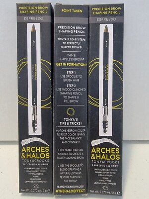 Arches & Halos Precision Brow Shaping Pencil ESPRESSO By Tonya Crooks LOT OF 3
