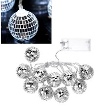 DISCO BALL STRING LIGHTS Battery Operated LED 5-ft RV Xmas Wedding Centerpiece