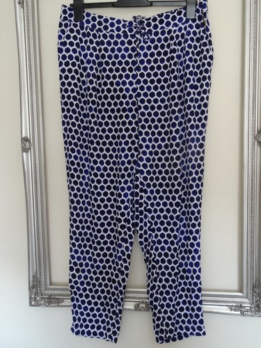 Joules ladies Blue & White trousers size 14 waist size 36-40"