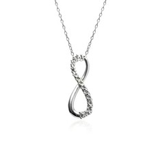 Sterling Silver Diamond Accent Infinity Necklace, 18 Inches
