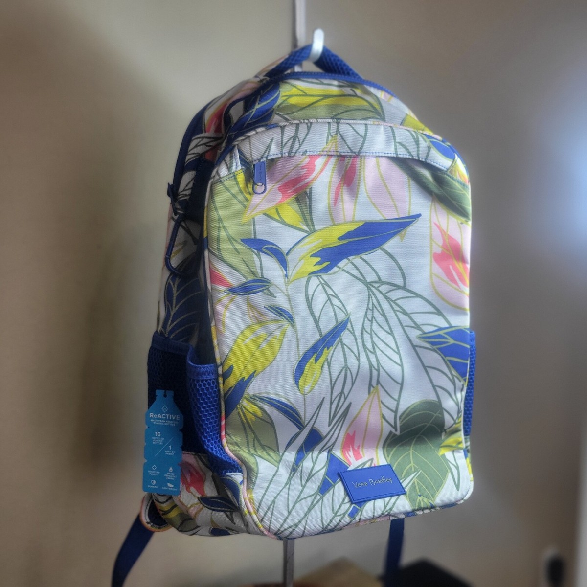 Vera Bradley Rain Forest Leaves Grand Backpack Reactive Laptop Bag