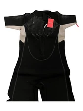 Abahub 2/3mm Men and Women Shorty Wetsuits Front/Back Zip  Suit, Gray & Black, L