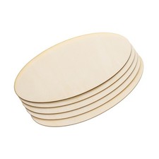 140x70x2mm Wood Pieces, 5 Pack Unfinished Oval Wood Shapes Wooden Cutouts