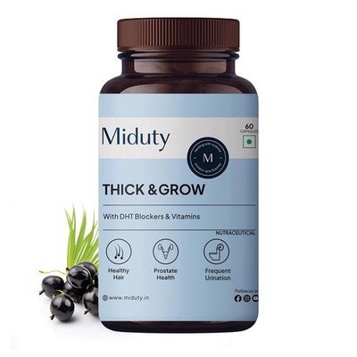 Miduty Biotin Hair Supplement | With DHT Blockers, Amino Acids - 60N