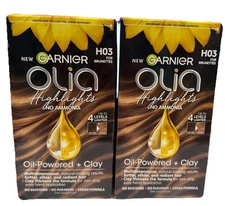 (2 LOT) Garnier Olia Highlights Hair Color Dye H03 For Brunettes No Ammonia NEW
