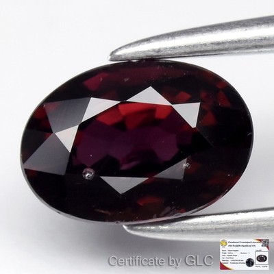  GLC CERTIFIED*0.68ct VS Oval Natural Reddish Purple Sapphire - Unheated Africa