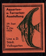 Austria 1934 Linz Fish Expo Orange Poster Stamp MH / H Rem - S52191