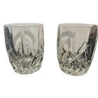 Vtg Waterford Crystal Brookside Oversized Double Old fashioned Glasses Set Of 2