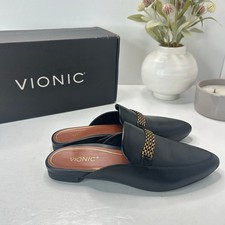 Vionic Starling Leather Mule Arch Support Black I6985L3003 Women 5M Tried On