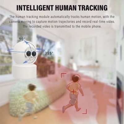 1080P HD Dual Lens Security Camera Wireless WiFi Security Camera Auto Black SET