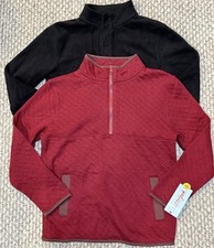 Lot Of 2 Cat Jack Boys Fleece Long Sleeve Sweater Black Red Size 6/7